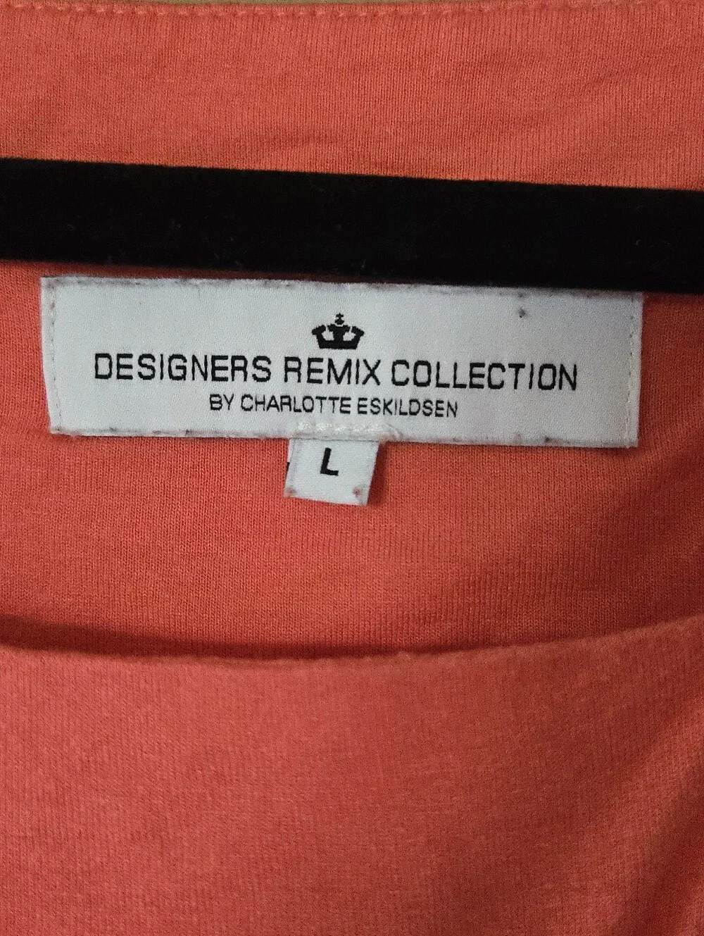 Designers Remix Collection | Relaxed Scoop-Neck Tunic in Coral Pink, Size L - Picture 4 of 7